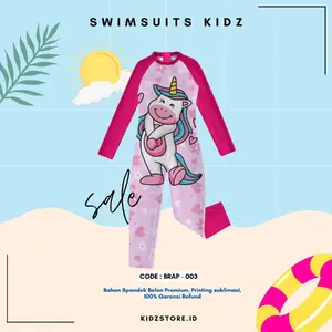 Baju Renang Anak Panjang PinkUnicorn  Series Jumpsuit Vol 3 untuk Anak Perempuan Usia 1-8 Tahun