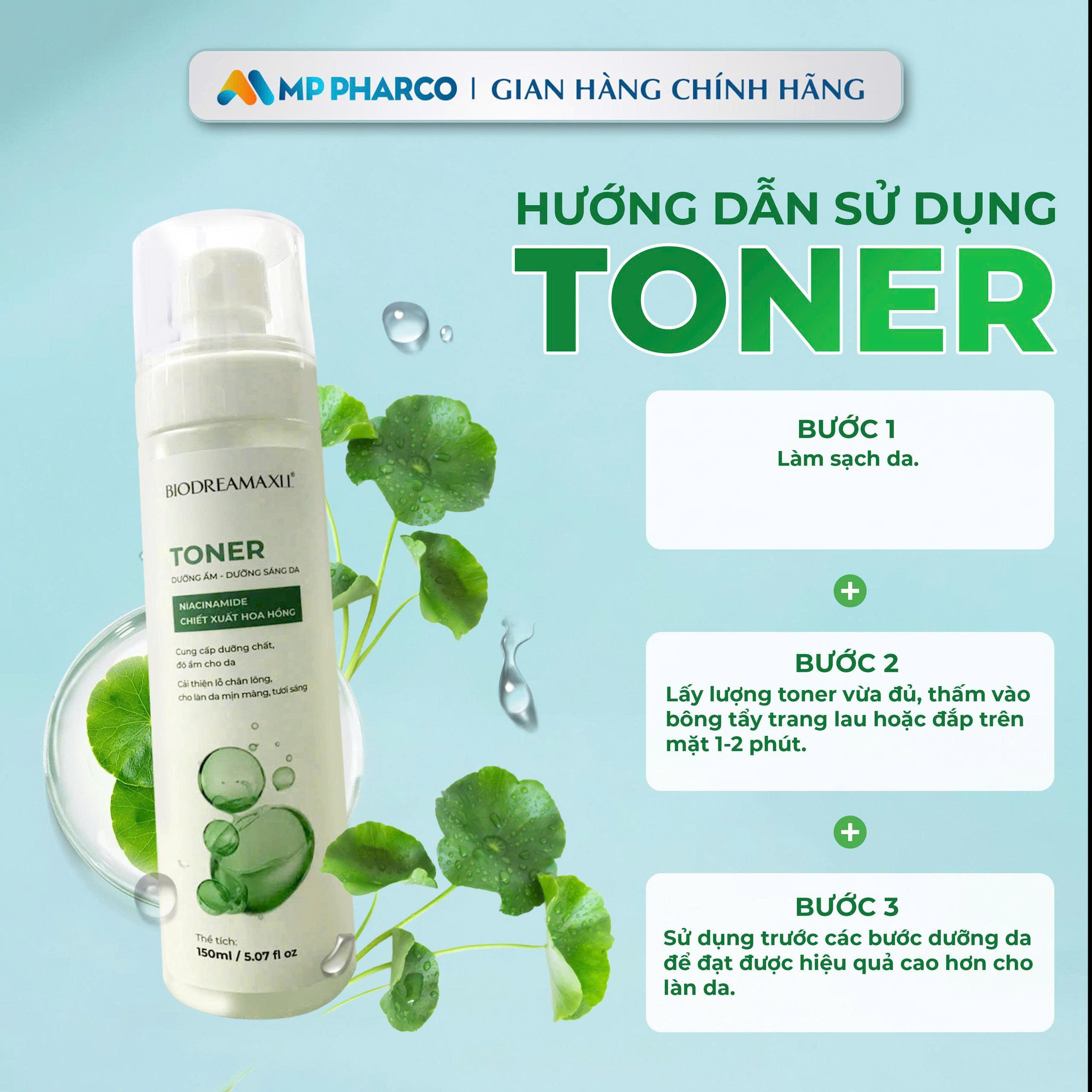 Nước Hoa Hồng Biodreamaxil MP10 150ml Cấp Ẩm, Dưỡng Sáng Da - Chiết Xuất Hoa Hồng & Rau Má Cho Mọi Loại Da