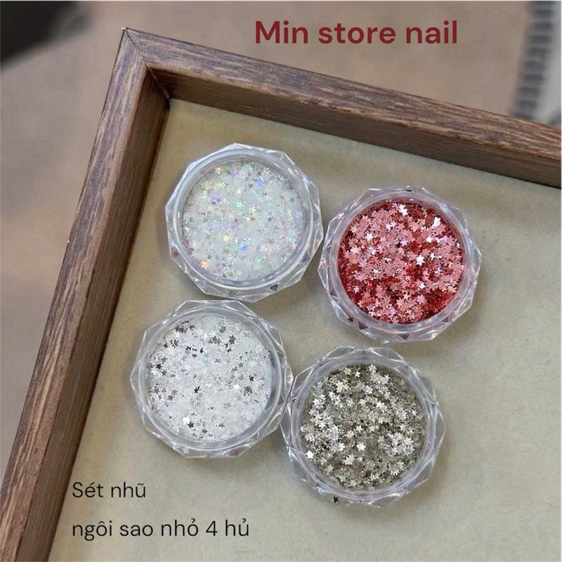 Sét nhũ ngôi sao nhỏ 4 hủ làm nail- nhũ kim tuyến làm nail