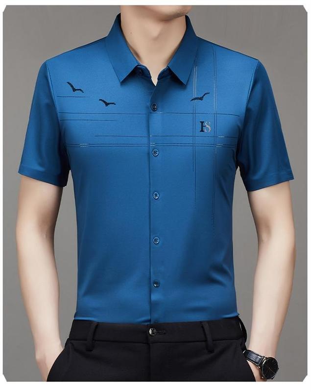 Kemeja Pria Premium: H2 Casual Formal Kerah Hitam Pria Atasan Jeans 6