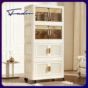 【Promo Buka Toko】Fador Lemari Plastik 50cm Susun Besar 3/4/5/6 Lipat Penyimpanan Serbaguna Furniture Aesthetic Tahan Lama Modern