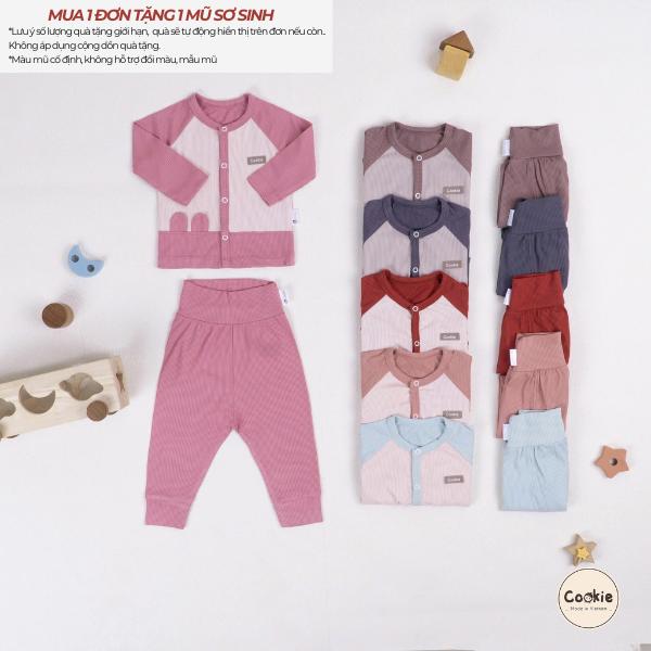  Cookie Bộ Quần Áo Sơ Sinh Dài Tay Đáng Yêu Tai Thú Cho Bé Từ Newborn Đến 9 Tháng Chất Liệu Tăm Lạnh bososinh quanao  tresosinh body tet bodysuit 