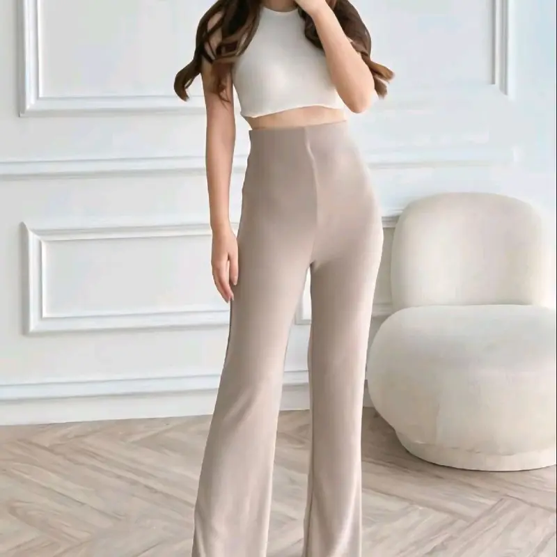 Flare pants - Celana cutbray scuba premium , celana cutbray scuba terbaru , celana highwaist kekinian Casual 0