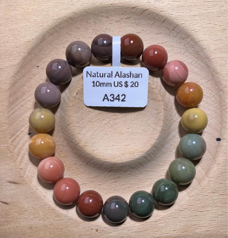 Product Introduction of 10mm - Natural Alashan Agate - Dark Rainbow Gradient Series - Round Beads - Handmade Bracelet 7