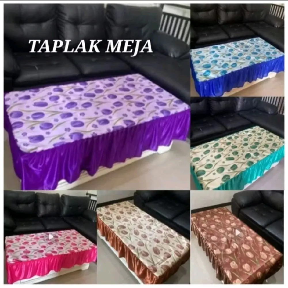TAPLAK MEJA ZAKAT RUMBAI/ Taplak Meja Dekorasi Modern Bunga tulip