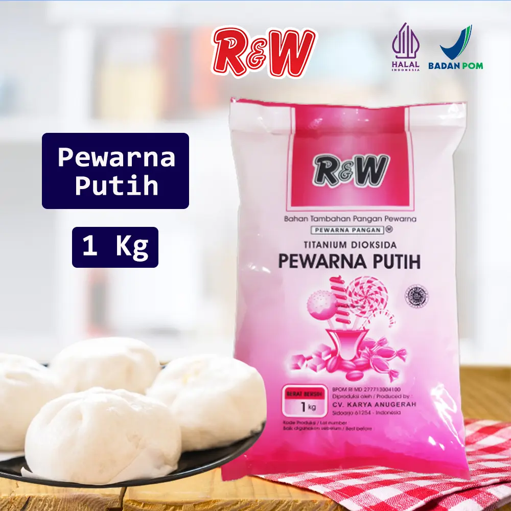 Pewarna Putih Pemutih Makanan Rajawali R&W RW 1 kg Bakpau Kerupuk