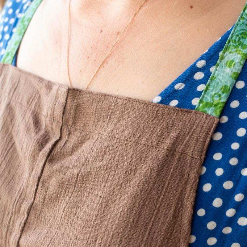 Linen apron masak (Mocha) 2