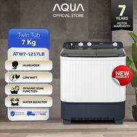 Gambar AQUA Japan Mesin Cuci Twin Tub ATW7-1217LB Kapasitas 7 kg dengan Soak Function Tutup Transparan & Tombol Bulat Besar untuk Pencucian Lebih Bersih Anti Rust dari AQUA Elektronik Indonesia Kota Administrasi Jakarta Timur 1 Tokopedia