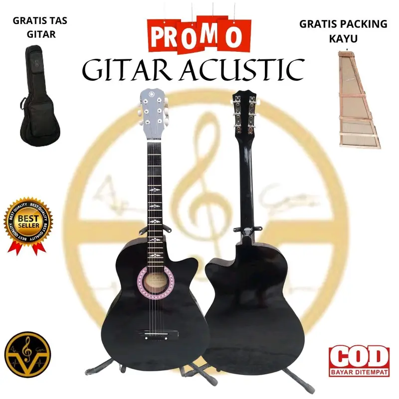Gitar Akustik Yamaha Custom Untuk Pemula Senar String Rangka Kayu pinus 8
