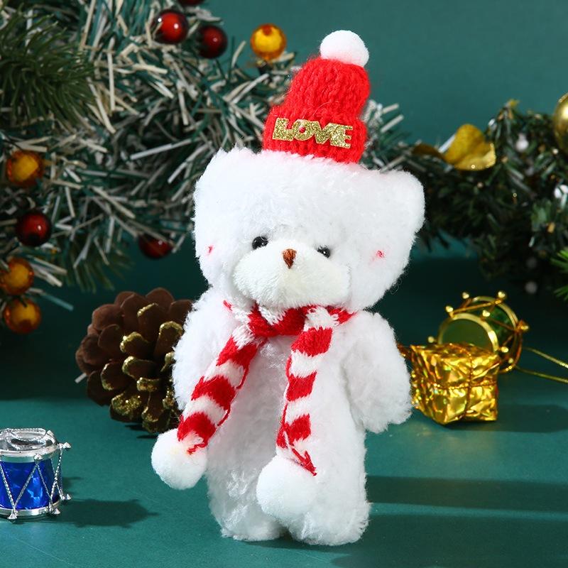  Móc Khóa Gấu Bông Teddy Giáng Sinh Đội Mũ Len Đeo Khăn Quàng Cổ Quà Tặng Noel Ý Nghĩa Thú Bông Thú Nhồi Bông Đồ Chơi Toy Trang Trí Giáng Sinh 