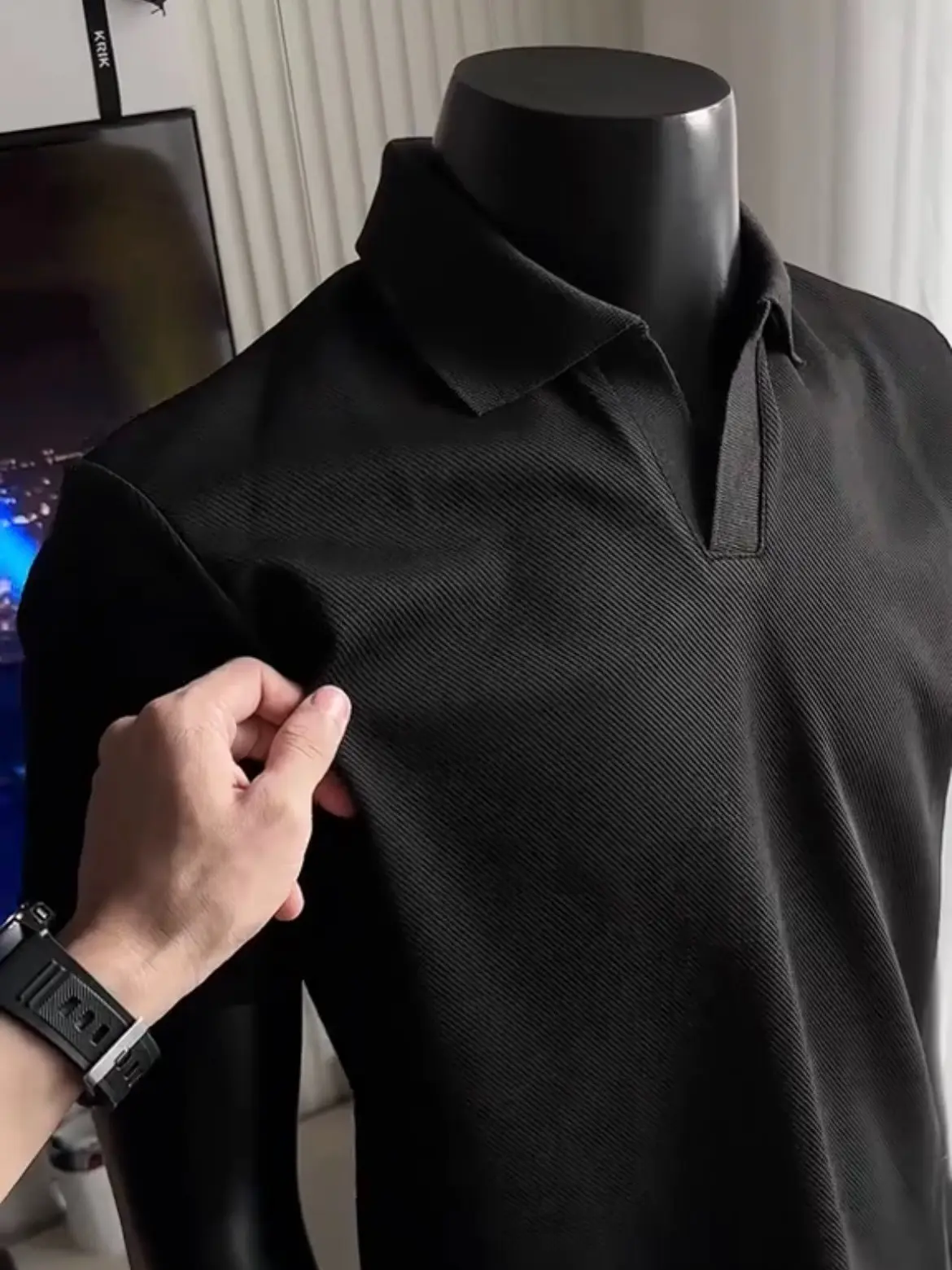 Áo Polo Cổ V RTCLASSY Vải Cotton Dệt Chéo Dày Dặn Form Regular Trẻ Trung | BigBuy360 - bigbuy360.vn