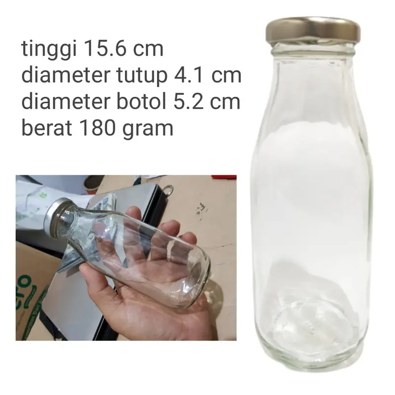 / 9 (sembilan) pcs 200/300/330/ 350ml BOTOL JUICE 350ML KACA BARU + TUTUP SENG / BOTOL JUS KACA 350ML / BOTOL KACA SYRUP 350 ML / SUSU KACA350ML s1 2