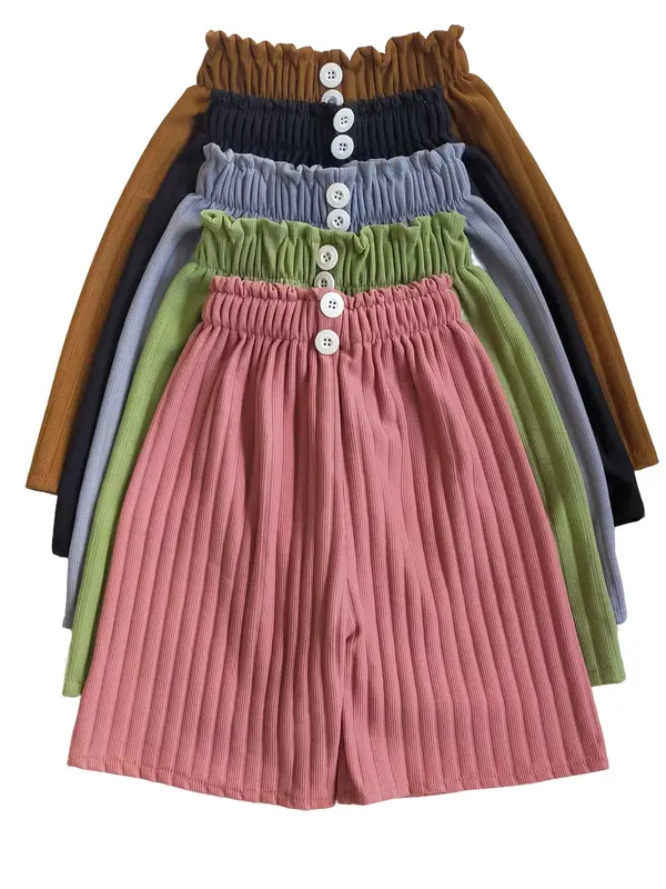 Hotpants Anak Perempuan Bahan Knit Usia 4-12 tahun Celana Fashion Kulot Pendek Santai 0