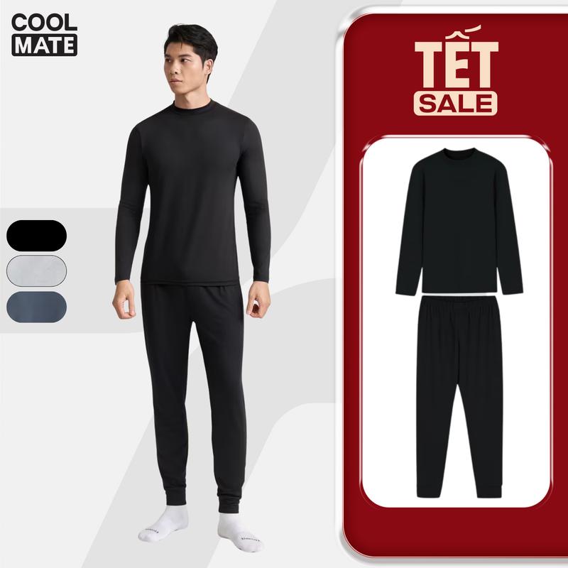 Set bộ thu đông Áo và Quần giữ nhiệt Essential Brush Poly mềm mại giữ ấm tốt - FW25 - Coolmate