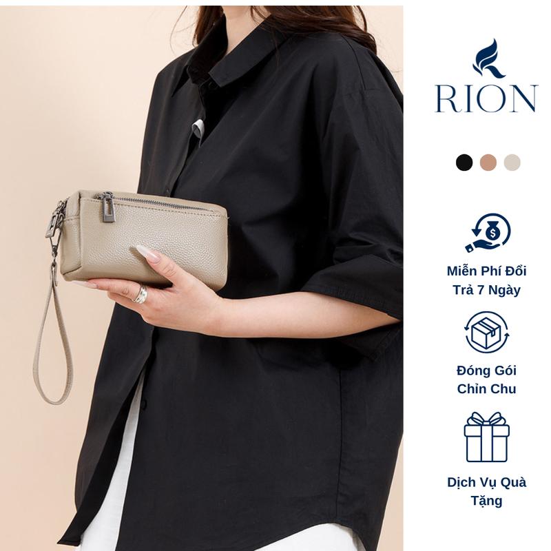 RION Ví Cầm Tay CARINA Mini Da PU Cao Cấp Mềm Mại Chống Trầy Kích Thước 18x5x11 cm Phù Hợp Nhiều Phong Cách Thời Trang Hàn Quốc VNK18
