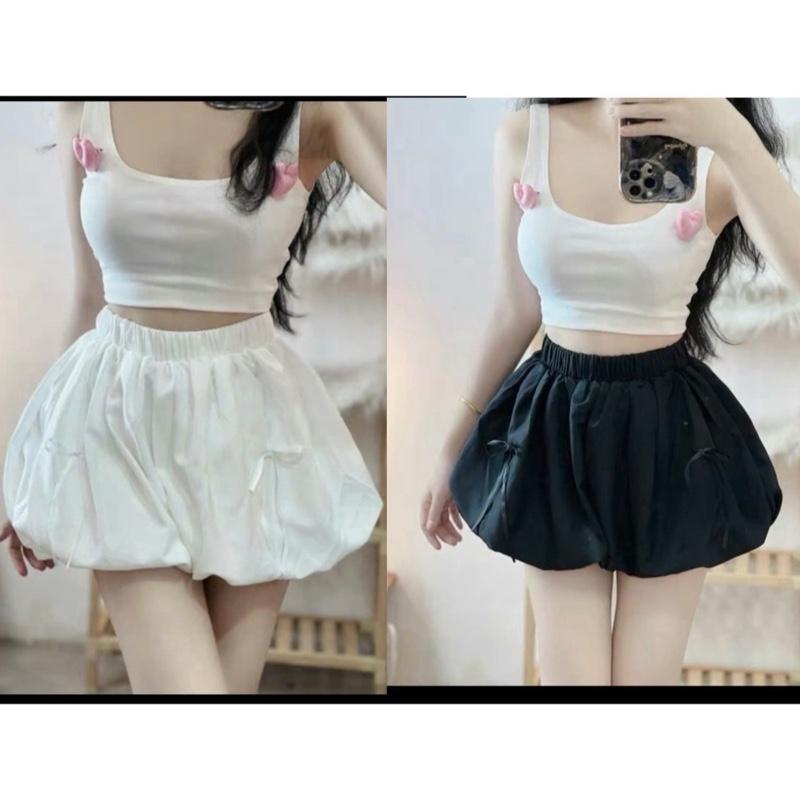 Quần Đùi Bí Dáng Phồng Gắn Dây Nơ Xinh Freesize 40-58ki