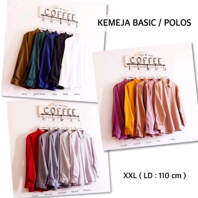 Kemeja Wanita Polos Lengan Panjang Atasan Kancing Outfit Kasual Formal Bahan Mostcrepe Premium By AS Fashion Nyaman 5
