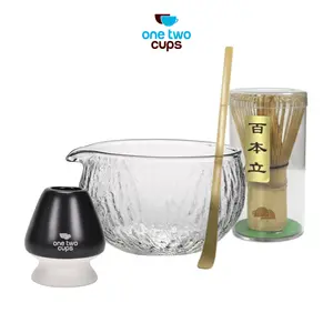 One Two Cups Matcha Set Chawan Chasen Stand Chashaku 470ml 4 PCS - WT174