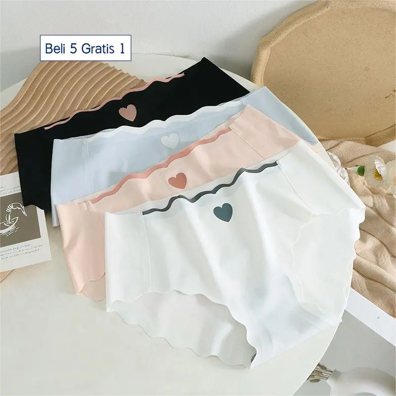 CELANA DALAM WANITA PREMIUM QUALITY SEAMLESS ANTI NYEPLAK MOTIF LOVE CD-064 0