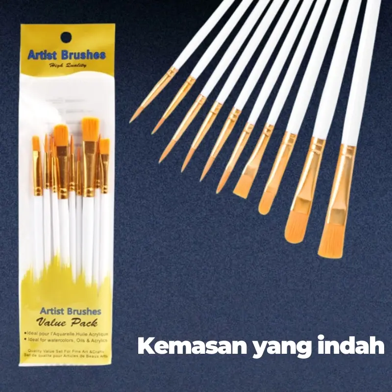 MW Kuas Lukis Set ARTIS BRUSHES / Kuas Lukis 1 Set Lengkap Murah 5