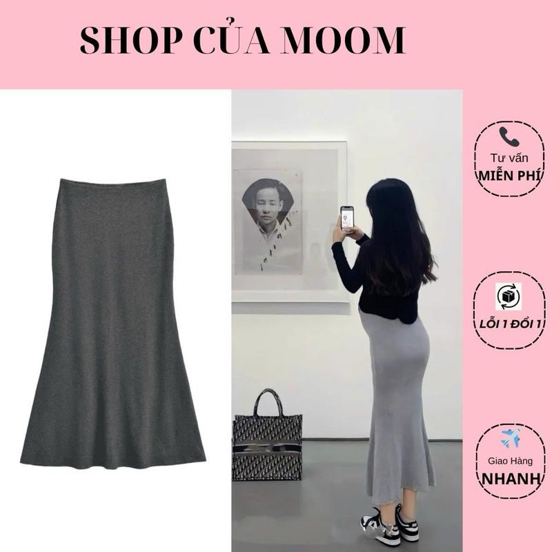   Nhà Moom  Chân Váy Bầu Đuôi Cá Kèm Ảnh Thật Chân Váy Bầu Dài chất thun mềm 