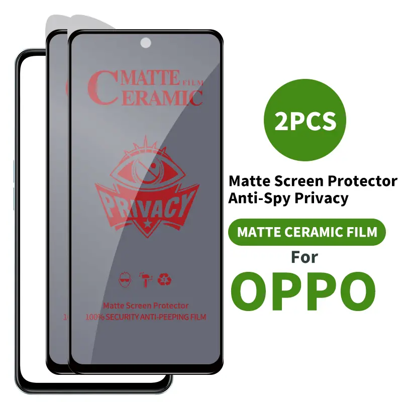 Anti-Spy Privacy Tempered Glass For OPPO A98 5G A78 A58 A18 A38 A95 A77s A76 A57 A55 A17 A17k A16 A16k A96 A31 A12 A94 A92 A52 A9 A5 2020 A5s Private matte Screen Protector