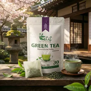 ELIF TEA AND TISANE  Green Tea Leaf | Daun Teh Hijau | Teh Celup | 30 Kantong Teh