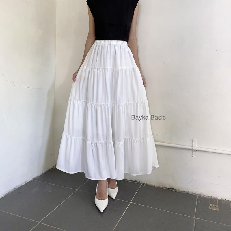 Bayka - Nora Skirt / Rok Susun Canda Rayon Twill / Rok Panjang A Line ...