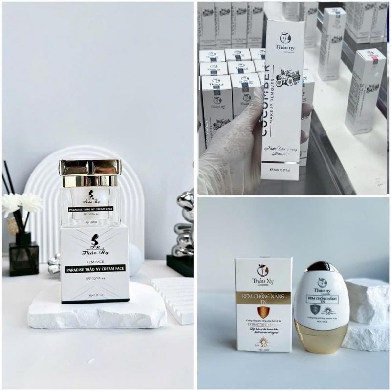   COMBO  DƯỠNG DA 3 MÓN DƯỠNG DA SAU PEEL.   NƯỚC TẨY TRANG DƯA LEO  KEM FACE  KEM CHỐNG NẮNG  THẢO NY COSMETICS dành cho mọi loại da 