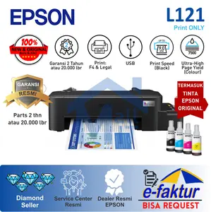 Printer EPSON L121 L-121 L 121 A4 Pengganti L120 L-120 Print Only Garansi Resmi