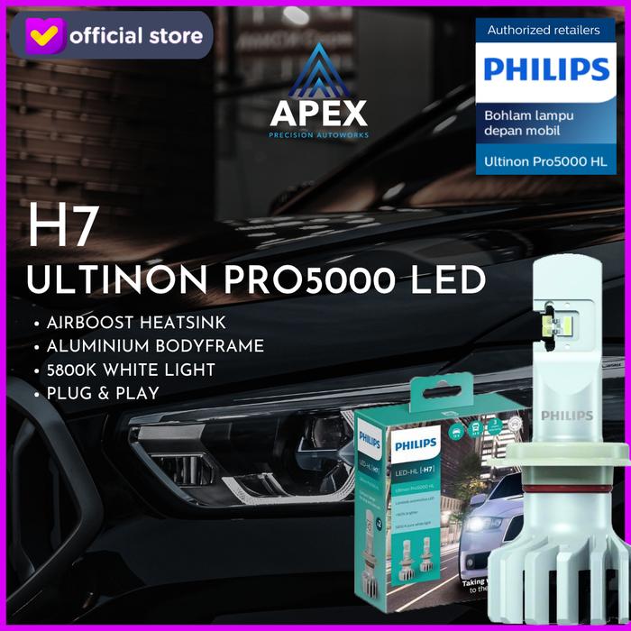 Gambar LAMPU MOBIL PHILIPS H7 HEADLAMP ULTINON PRO5000 5800K dari APEX PRECISION AUTOWORKS Kota Tangerang Tokopedia