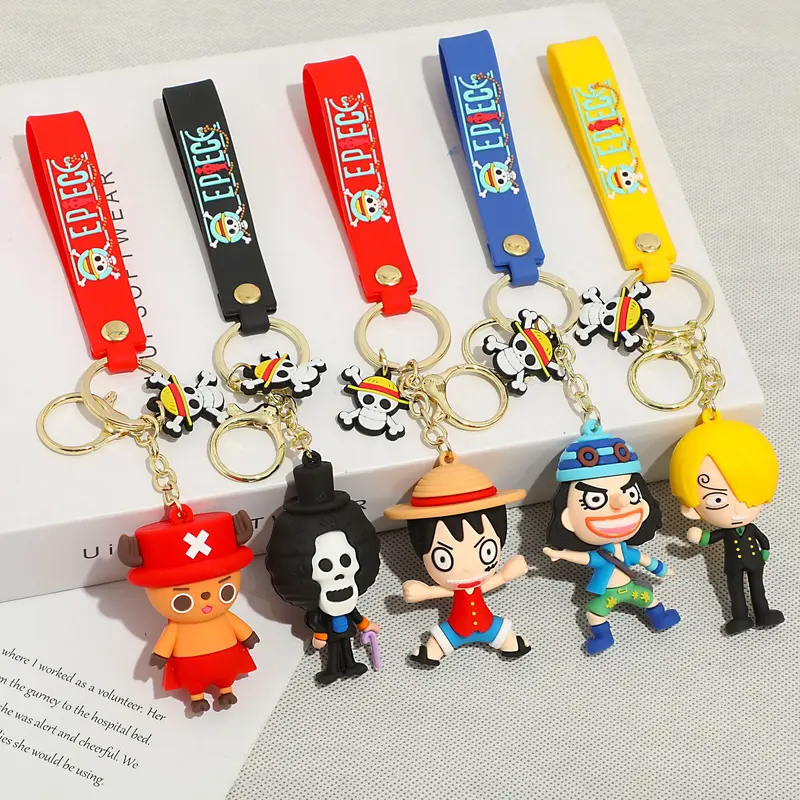 Gantungan Kunci One Piece Luffy Zoro Chopper Sanji Gantungan Kunci Motor Mobil Tas Keychain 5