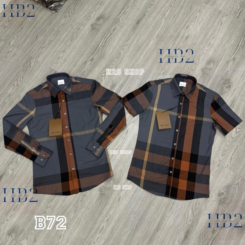 Áo Sơ Mi Caro Xám Cam Đen Sọc Caro Cam Nam Menswear Shirt Có Cổ Jean Kem