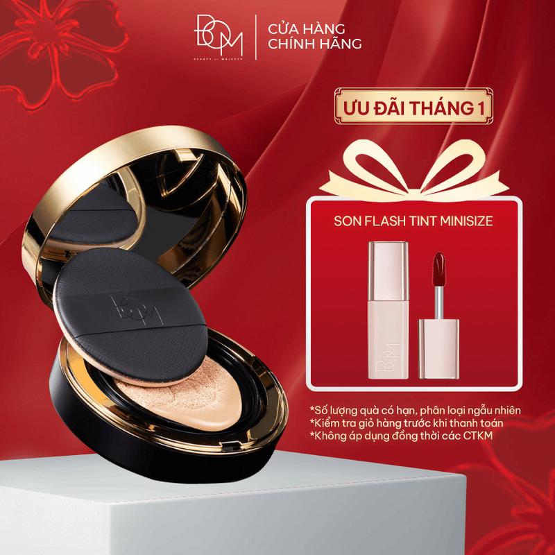 Phấn nước che khuyết điểm BOM Cover Flex Cushion SPF 50+ PA+++ 15g Cosmetic Mỹ Phẩm