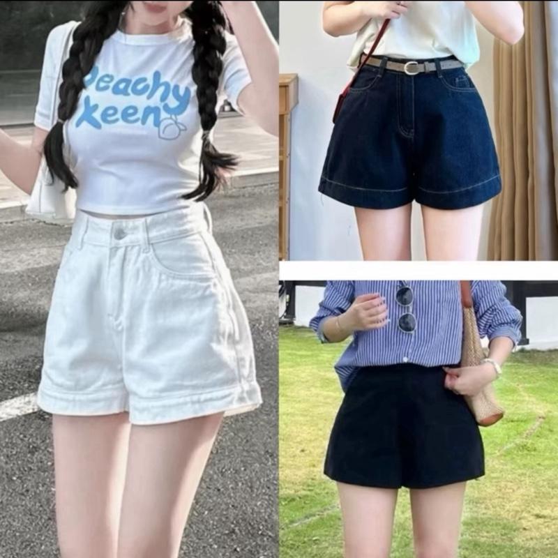 Tổng hợp quần đùi bigsize 50-100kg nữ lưng thun dáng A quần ngố quần short đùi kaki mặc thoải mái xinh xắn mùa hè cho nữ Q555 Q561 Đậu bigsize