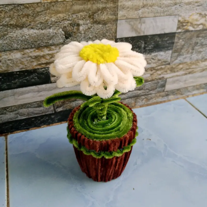 Bunga Pot Kawat Bulu untuk Dekorasi Meja dan Dinding - Hadiah 6