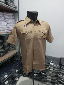 Baju Pramuka Pembina Penegak Penggalang Bahan Rapilo Pria Lengan Pendek Seragam Pramuka - Rafly Jaya