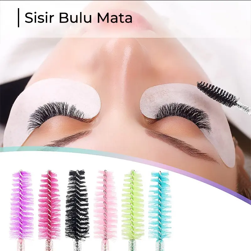 Sisir Bulu Mata Mascara Wand Sikat Alis Brush Glitter Pelentik Bulumata Eyelash Extention Aksesoris Makeup 8