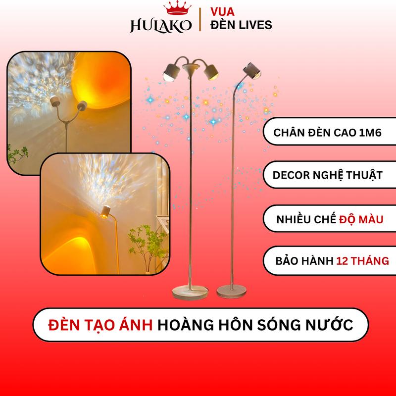 Hoả Tốc Đèn LED Gợn Sóng Ánh Sáng Sunset - Trang Trí Phòng Ngủ Chiếu Góc Livestream Hiệu Ứng Hoàng Hôn Decor Độc Đáo HULAKO