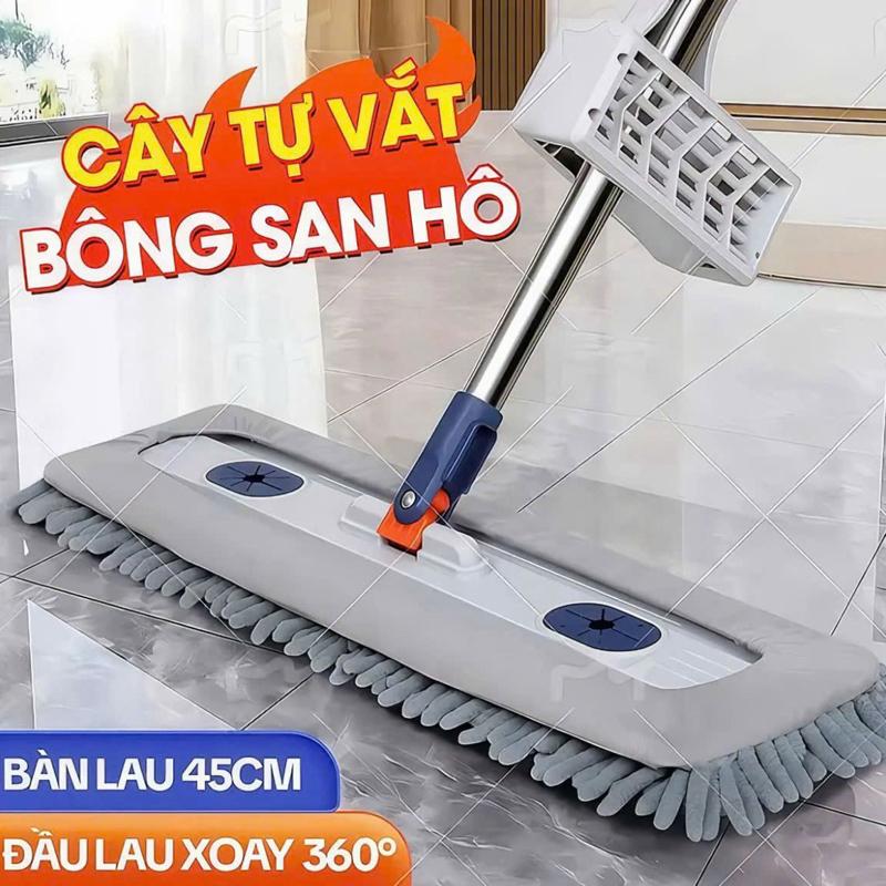 (Chổi +2 Bông lau)san hô tự vắt xoay 360 độ lau sạch bong sáng bóng thiết kế tinh tế sang trọng