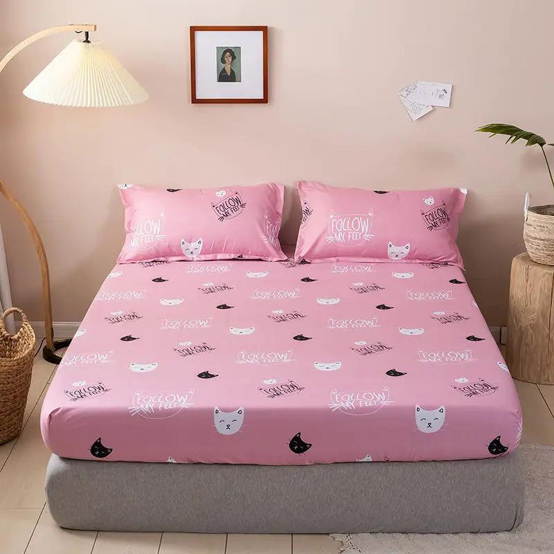 Product Introduction of Brushed Fitted Sheet Elastic Band Home Strap Bedding High-End Luxury Mattress Cover Bedsheet No Pillowcase Simple Multi Size Bed 21