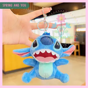 Spring And You - Gantungan Tas Gantungan Kunci Bag Charm Boneka Kartun Fluffy Lilo And Stitch