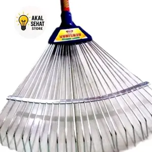 Sapu Garuk Cakar Besi Atom + Garan/Gagang Anti Karat Cocok untuk Halaman Rumah Taman Kebun Selokan Pantai
