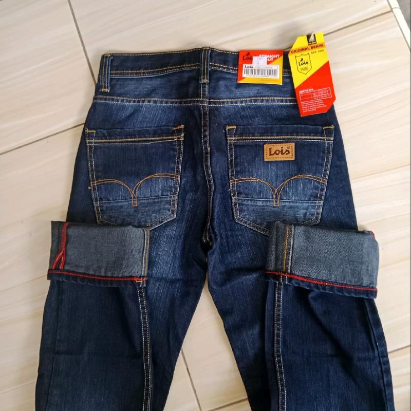 TERBARU CELANA LOIS PREMIUM, HANYA 2 WARNA ORIGINAL Jeans Biru Nyaman Denim Pria Panjang Keren Hitam Slim Cowok Slimfit Muda 3