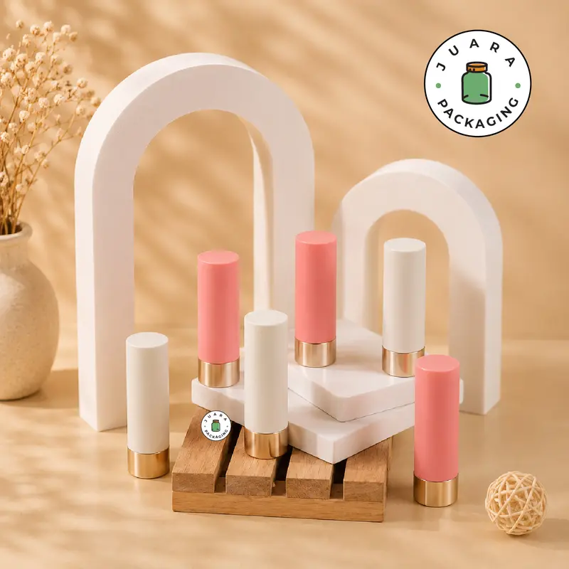 Wadah Lipstik 3.5gr Warna Pink – Kemasan Lipstik Kosong Mini untuk Lip Serum, Lipbalm, Lip Cream, Lipstick Refill – Wadah Kosmetik Isi Ulang Elegan 3.5 gr