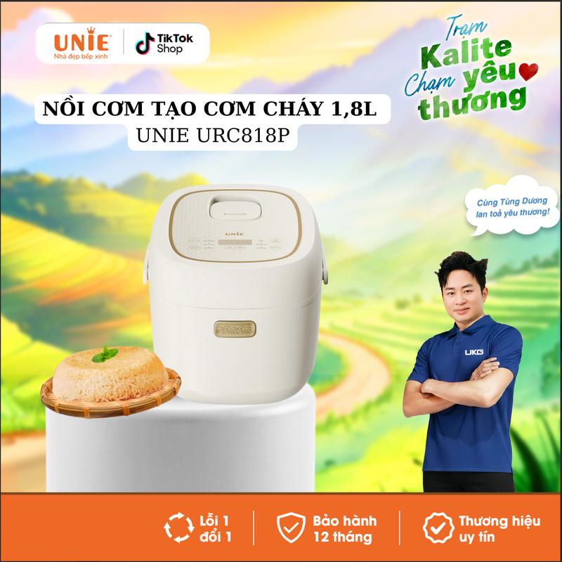    LIVE TẠO CƠM CHÁY 1.8L  Nồi Cơm Điện Lòng Gốm UNIE Chống Dính Tự Thân Dung Tích 1,8L 6 Chức Năng Nấu Giữ Ấm 3D Hẹn giờ 24 Tiếng _ URC818P 