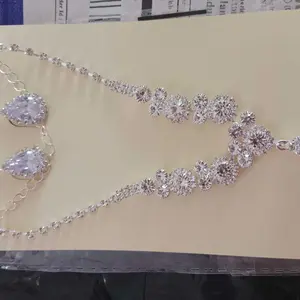 YADORNOS  Kalung berlian imitasi berkilau yang ringan dan mewah - Set kalung zirkon berlian imitasi rantai cakar yang dirancang