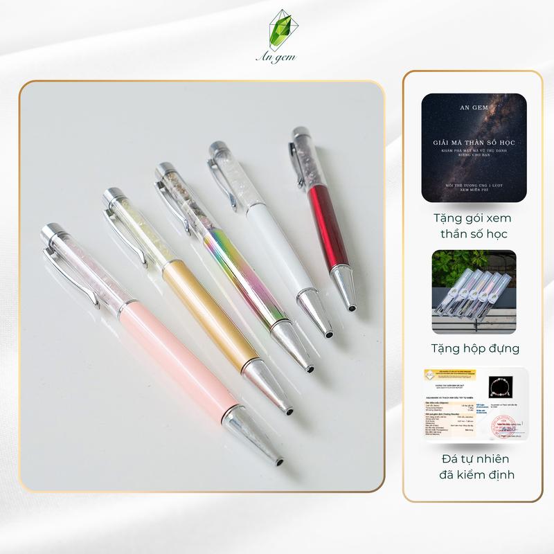 Bút viết đá vụn năng lượng phong thủy đá Garnet thạch anh hồng thạch anh trắng thạch anh vàng,tourmaline tự nhiên An Gem phụ kiện nữ quà tặng sinh nhật valentine giáng sinh NOEL tết TẶNG GÓI XEM THẦN SỐ HỌC