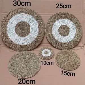 placemate bulat mendong seagrass/table mate/homedeco/tatakan piring/ tatakan vas