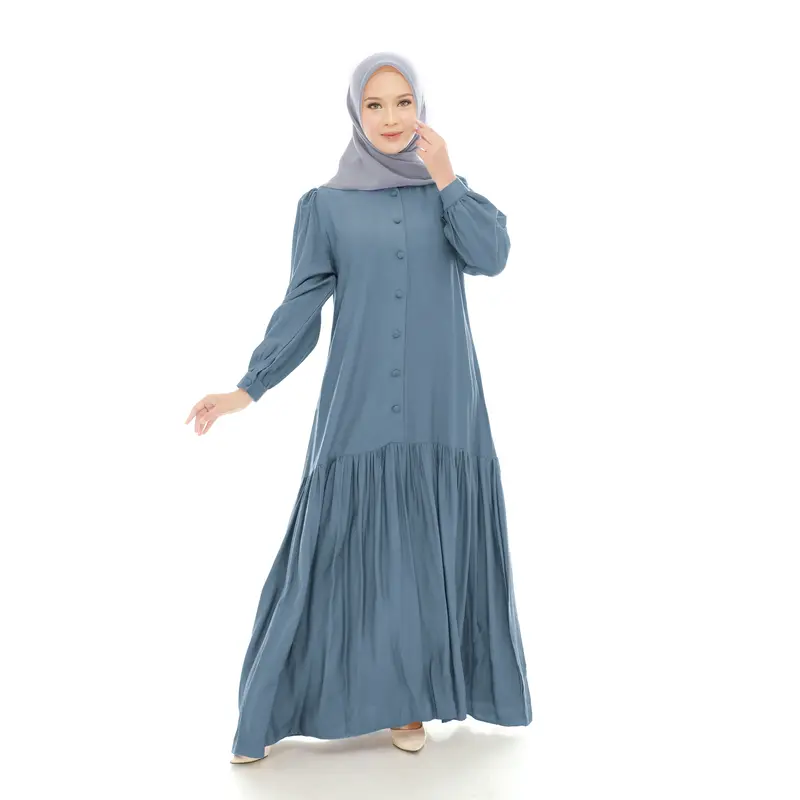 Dress Lunna Dress Mahaira Premium Bahan Polo Linen Katun Premium Dress Wanita Muslim Dewasa Mewah  Pesta Elegant Gamis Kondangan Gaun Hitam Rayon Midi Navy Remaja Panjang Crinkle Basic Airflow 4